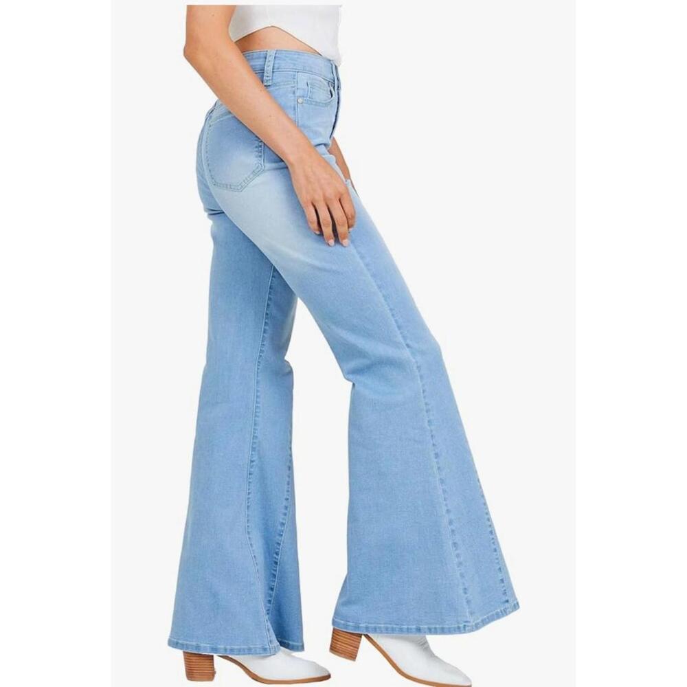 Altar'd State Women's Janice Fit and Flare Jeans High Waisted Wide Leg - Picture 3 of 10
